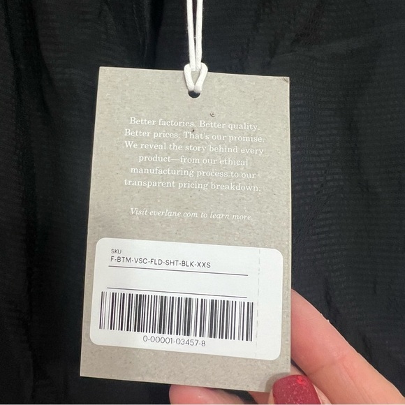 NWT Everlane XXS Black Satin High Rise Elastic Waist Relaxed Fit Pull On Shorts - Picture 7 of 10